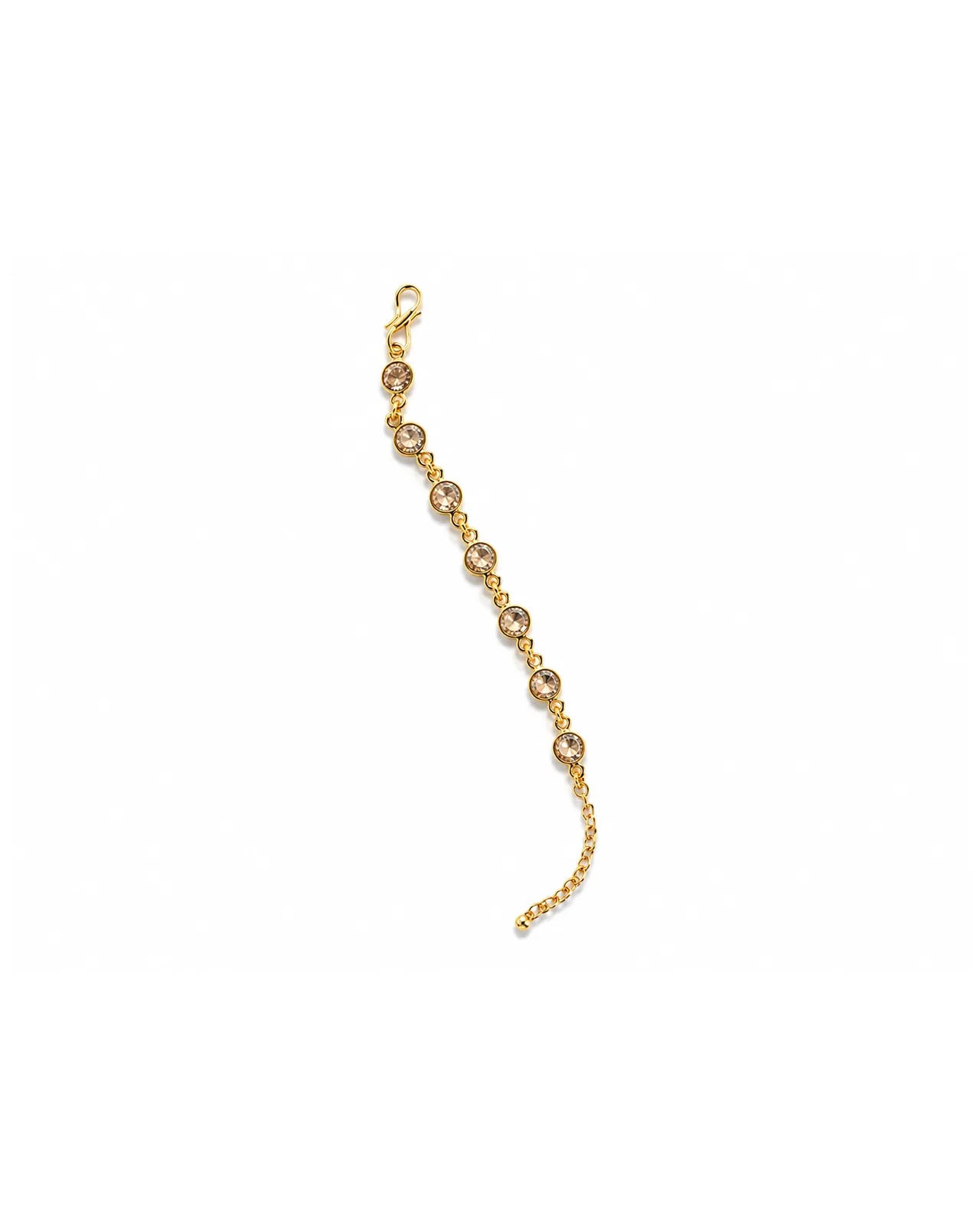 Chamak & Saath rakhi and bracelet set with gold-tone chain and gemstone accents for kids