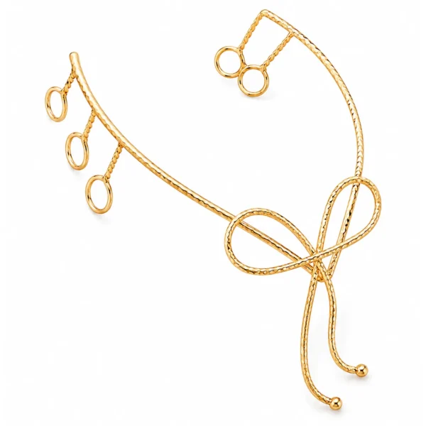 Golden Bow Hair Gear worn