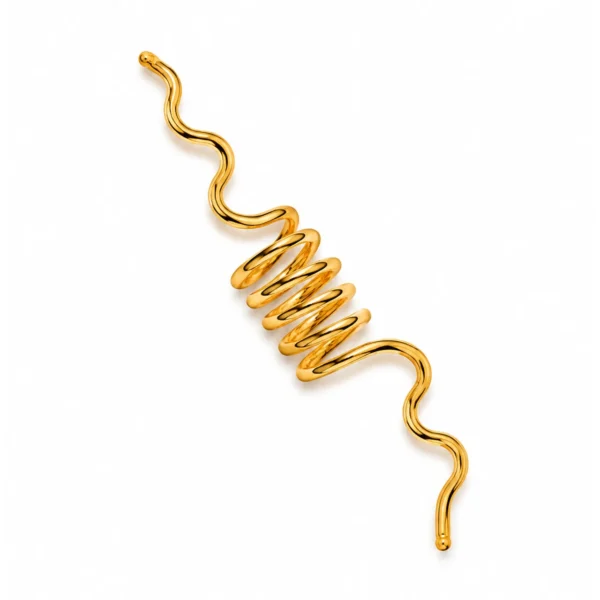 Gold hair accessory for girls, ANIKI Golden Wave design on white background