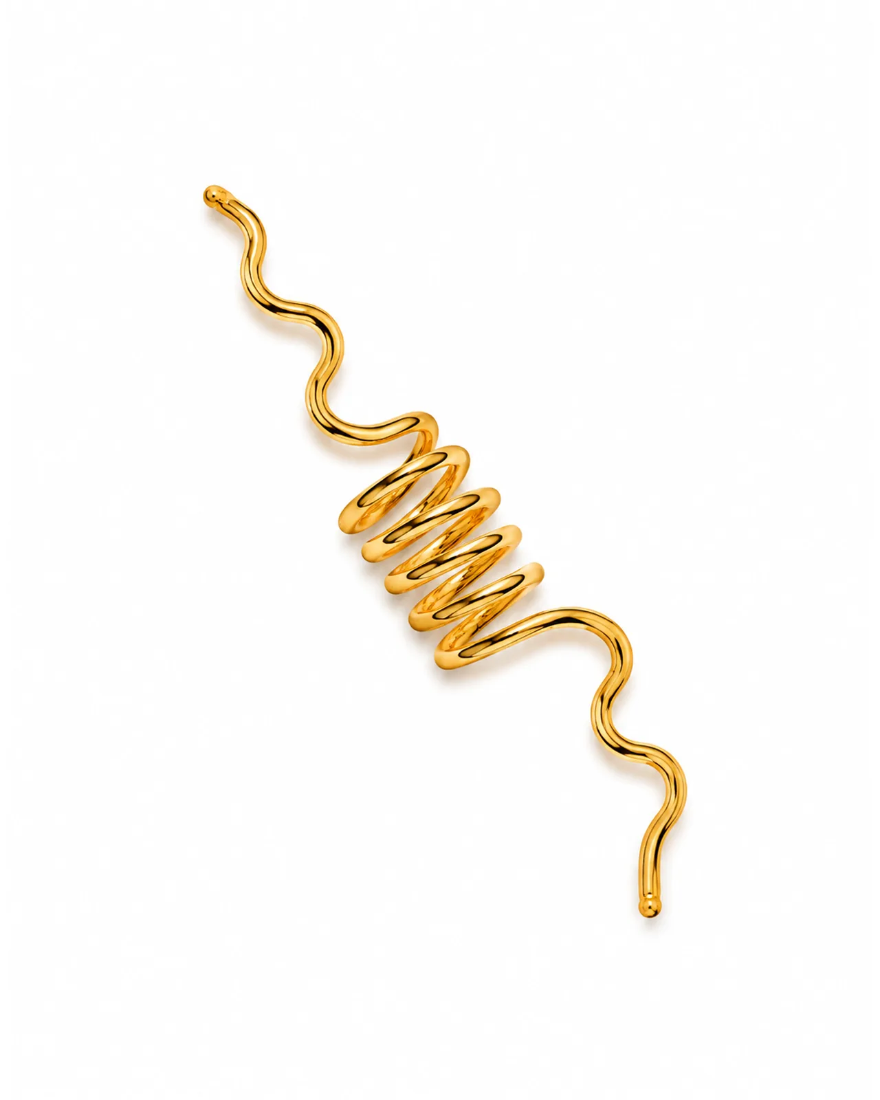 Gold hair accessory for girls, ANIKI Golden Wave design on white background